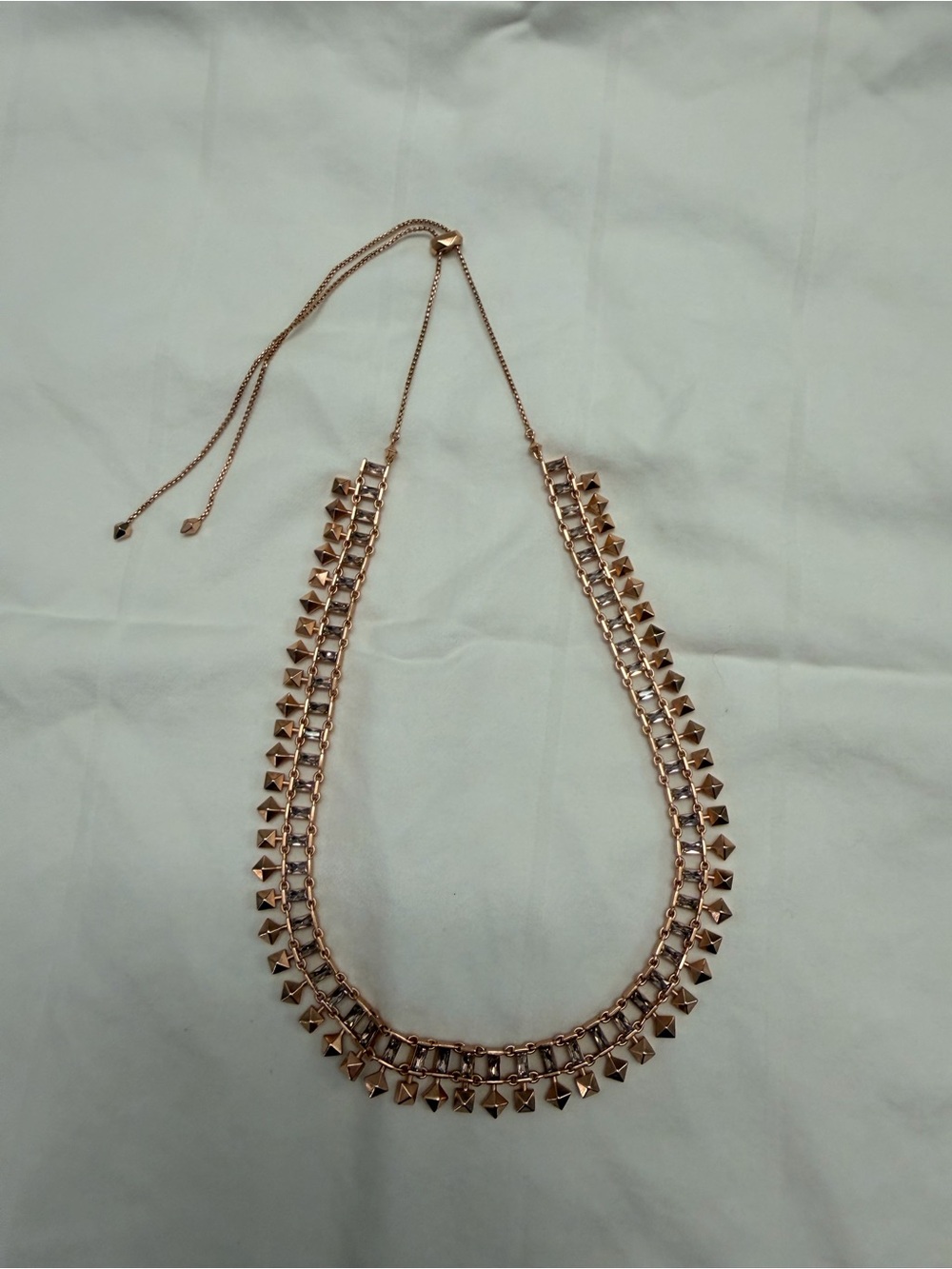 Kendra Scott Oscar Rose Gold Pyramid Link Necklace